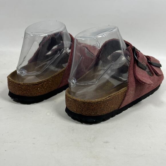BIRKENSTOCK Sandals 38 L7 M5 Arizona Velvety Suede Leather Zinfandel Red - Picture 11 of 15